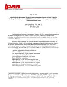 Microsoft Word - IPAA Comments at EPA Stormwater Management Mtg[removed]DOC