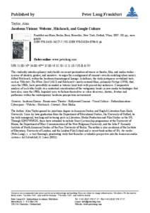 Published by  Peter Lang Frankfurt Taylor, Alan Jacobean Visions: Webster, Hitchcock, and Google Culture