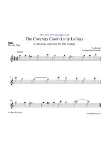 Sheet Music from www.mfiles.co.uk  The Coventry Carol (Lully Lullay) High: Piccolo, Flute