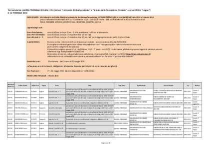 Test valutativo LAUREA TRIENNALE di tutte i CDS (incluso 