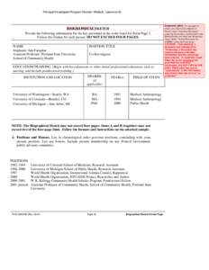 Principal Investigator/Program Director: Wallack, Lawrence M.  BIOGRAPHICAL SKETCH Provide the following information for the key personnel in the order listed for Form Page 2. Follow this format for each person. DO NOT E