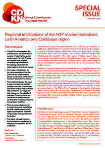 SPECIAL ISSUE November 2010 Regional implications of the AGF recommendations: Latin America and Caribbean region