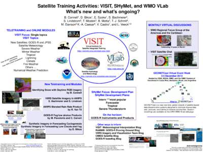 Satellite Training Activities: VISIT, SHyMet, and WMO VLab What’s new and what’s ongoing? 1 Connell ,  1