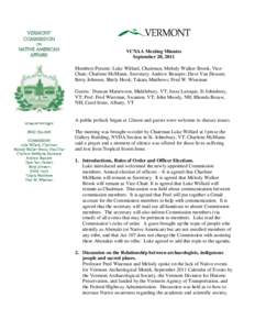 VERMONT COMMISSION ON NATIVE AMERICAN AFFAIRS