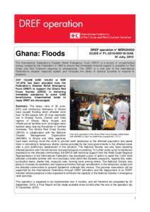 Ghana: Floods  DREF operation n° MDRGH002
