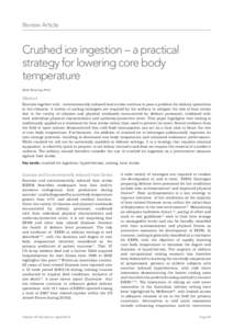 Review Article  Crushed ice ingestion – a practical strategy for lowering core body temperature Matt Brearley PhD