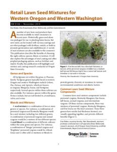 Retail Lawn Seed Mixtures for Western Oregon and Western Washington