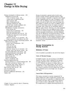 Chapter 11 Energy in Kiln Drying Energy consumption in drying systems 239 Definition of terms 239 Units of thermal energy 239