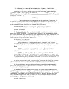 ELECTRONIC DATA INTERCHANGE TRADING PARTNER AGREEMENT