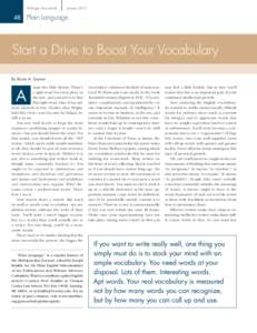 Start a Drive to Boost Your Vocabulary