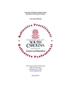 University of South Carolina Upstate Education Professional Program Assessment Manual  USC Upstate School of Education