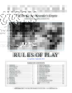 SUCCESSORS—Living Rules, SepThe Battles for Alexander’s Empire by Mark Simonitch, Richard Berg, and John B. Firer  R U L E S OF PLAY