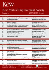   Kew Mutual Improvement Society LecturesSeason