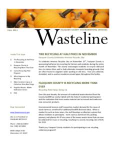 FALLInside This Issue 1  Tire Recycling at Half Price