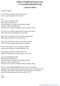 Folk & Traditional Song Lyrics - Cadgwith Anthem