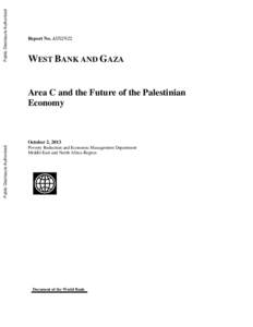 Public Disclosure Authorized Public Disclosure Authorized Report No. AUS2922  WEST BANK AND GAZA