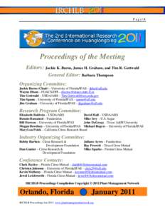 2nd International Research Conference on Huanglongbing