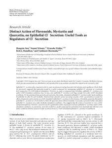 Distinct Action of Flavonoids, Myricetin and Quercetin, on Epithelial Cl− Secretion: Useful Tools as Regulators of Cl− Secretion