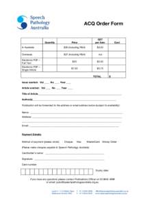 ACQ Order Form  Price GST per item