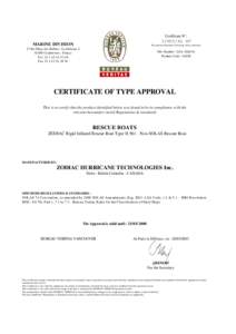 Certificate N°:  12905/A1 BV MARINE DIVISION