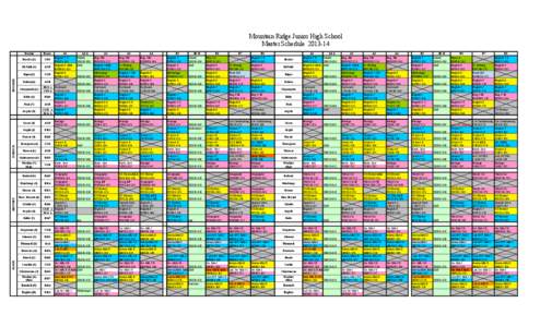 ENGLISH  Mountain Ridge Junior High School Master Schedule[removed]Teacher