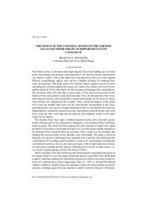 Constellations / Farnese Atlas / Farnese collection / Hipparchus / Celestial coordinate system / Astronomical catalogues / Aratus / Bradley E. Schaefer / Catasterismi / Astrology / Astronomy / Ancient Greek mathematicians