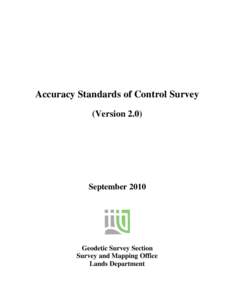 Accuracy Standards of Control Survey (Version 2.0) September[removed]Geodetic Survey Section