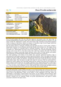 INVENTORY CARD OF THE GEOSITES IN THE APUAN ALPS REGIONAL PARK  Pizzo d’Uccello northern side 52, 73