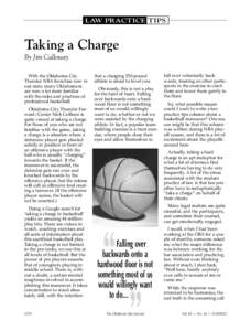 LAW PRACTICE TIPS  Taking a Charge By Jim Calloway With the Oklahoma City Thunder NBA franchise now in