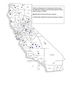 California Department of Housing and Community Development (HCD) Community Development Block Grant Program (CDBG[removed]General Allocation Awards[removed], [removed]Colonia Allocation Awards