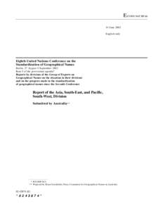 E/CONF.94/CRP[removed]June 2002 English only Eighth United Nations Conference on the Standardization of Geographical Names