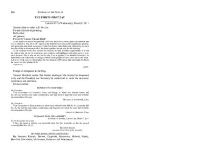 196  JOURNAL OF THE SENATE THE THIRTY-FIRST DAY CARSON CITY (Wednesday), March 9, 2011