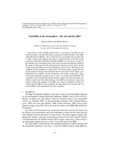 Climate and Weather of the Sun-Earth System (CAWSES): Selected Papers from the 2007 Kyoto Symposium, Edited by T. Tsuda, R. Fujii, K. Shibata, and M. A. Geller, pp. 257–278. c TERRAPUB, Tokyo, 2009.   Variability in t