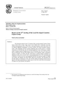 United Nations  FCCC/SBI[removed]Distr.: General 24 May 2013 Original: English