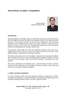 Naval Power in India`s Geopolitics  Capitão-tenente Humberto Santos Rocha  Introduction
