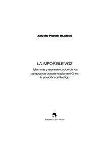 JAUME PERIS BLANES  LA IMPOSIBLE VOZ