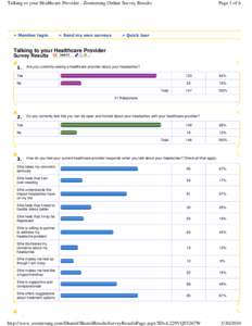 Talking to your Healthcare Provider - Zoomerang Online Survey Results  » Member login » Send my own surveys