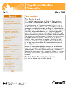 Registered Charities Newsletter No. 29 Winter 2008 Contents