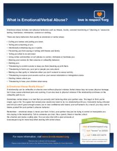 Behavior / Abnormal psychology / Psychological abuse / Crimes / Violence / Dating abuse / Verbal abuse / Erotic humiliation / Humiliation / Abuse / Ethics / Bullying