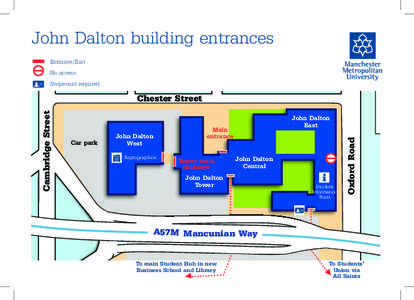 John Dalton building entrances Entrance/Exit No access Swipecard required  BBC