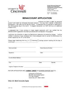 Print Form  Human Resources Department Benefits and Compensation Administration & Finance Division University of Cincinnati