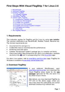 First Steps With Visual FlagShip 7 for LinuxRequirements.................................................................................................1 2. Download FlagShip.....................................