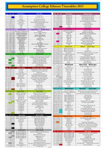 Assumption College Kilmore Timetables 2015 Stop AM  PM