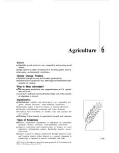 Preparing for an Uncertain Climate, Volume I.  Chapter 6: Agriculture