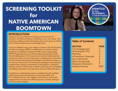 SCREENING TOOLKIT for NATIVE AMERICAN BOOMTOWN INTRODUCTION