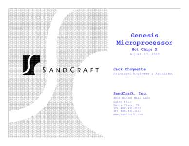 Genesis Microprocessor Hot Chips X August 17, 1998  Jack Choquette