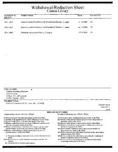 Withdrawal/Redaction Clinton Library DOCUMENT AND TYPE