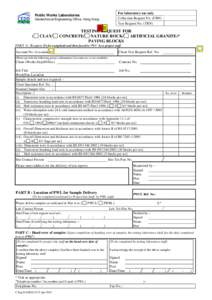 For laboratory use only Collection Request No. (CRN) Test Request No. (TRN) Public Works Laboratories Geotechnical Engineering Office, Hong Kong