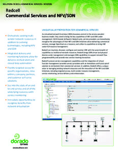 SOLUTION> REDCELL COMMERCIAL SERVICES – NFV/SDN  Redcell Commercial Services and NFV/SDN BENEFITS Orchestrate existing multivendor network resources in