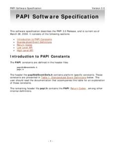 PAPI Software Specification